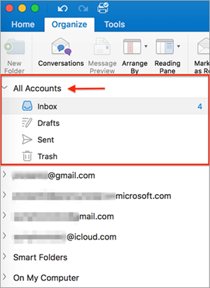 why is the smart folders tab greyed out in outlook 2011 for mac?